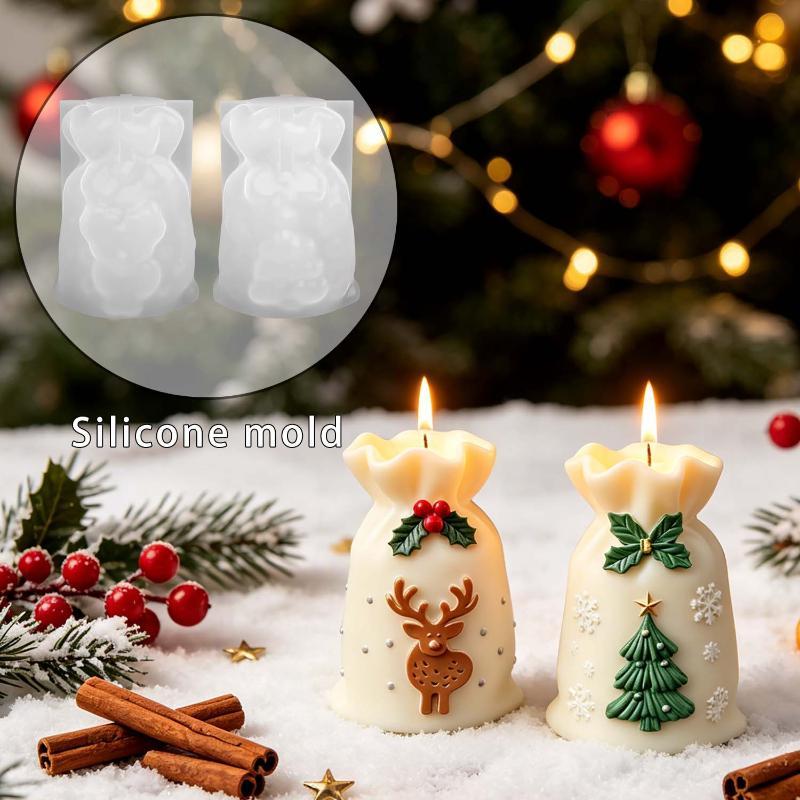 Art And Craft For Xmas - 재사용 가능한 산타 가방 실리콘 몰드,