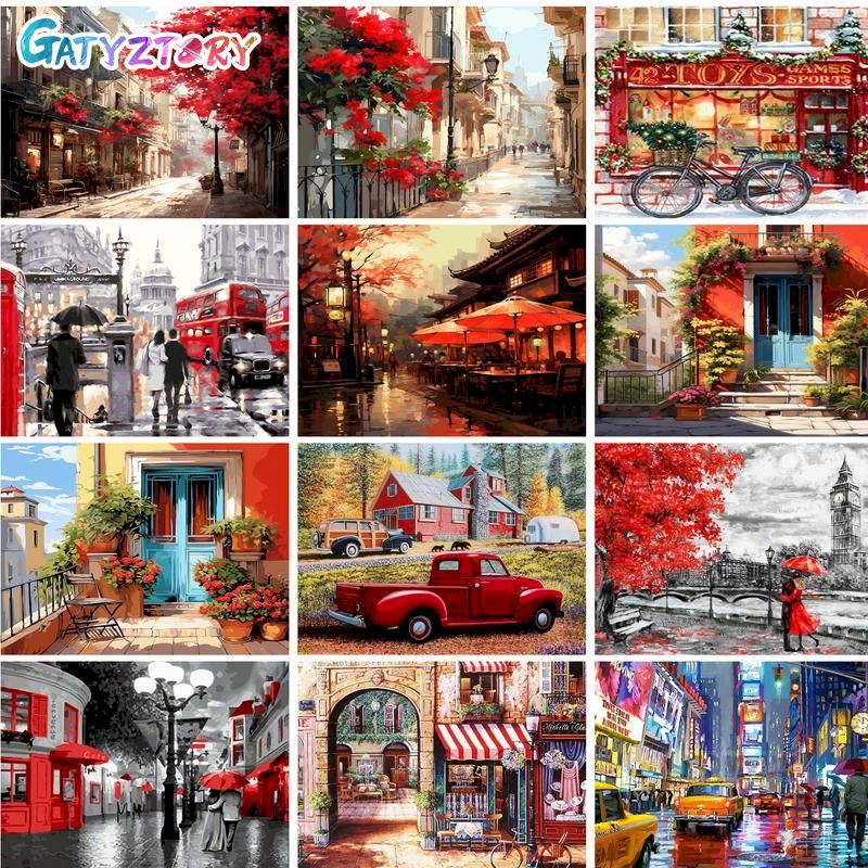 Art Craft Picture - GATYZTORY 성인용 번호별 유화, 별장 집