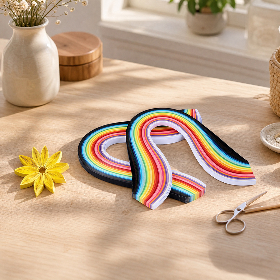 Quilling Paper Strips - 36가지 색상 260장 퀼링 페이퍼, 15.35인치