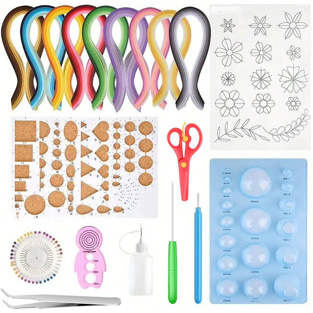 Quilling Paper Strips - 종이 스트립 퀼링 도구 키트, 스크랩북