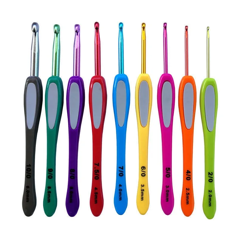 Crochet Hook Set - 컬러 소프트 핸들 크로 셰 뜨개질
