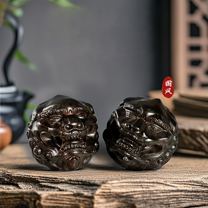 Art Craft Furniture - 중국산 흑단목으로 조각된 깨어난 사자 모양