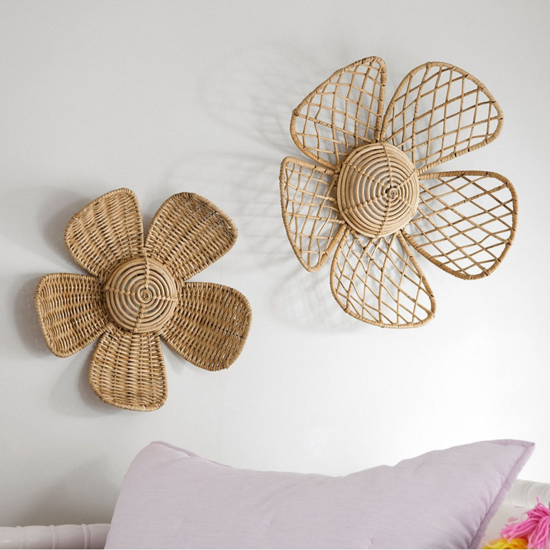 Art Craft Furniture - 북유럽풍 라탄 꽃 벽 장식품 수공예