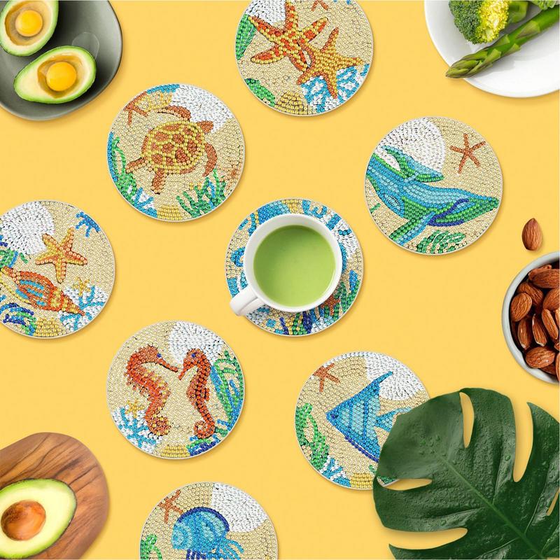 Eco Art Craft - 보석 도트 페인트 컵 받침 공예