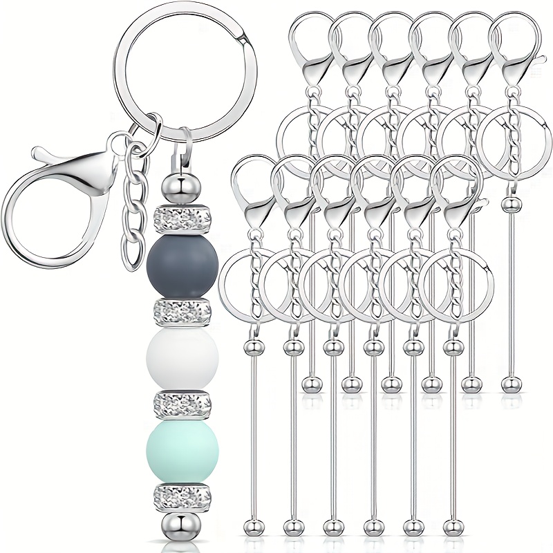 Art Craft Accessories - 12개 분리형 철제 열쇠고리 세트, 은빛