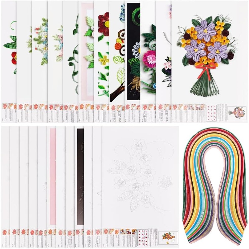 Quilling Paper Strips - 퀼링 종이 스텐실, 36 색 360
