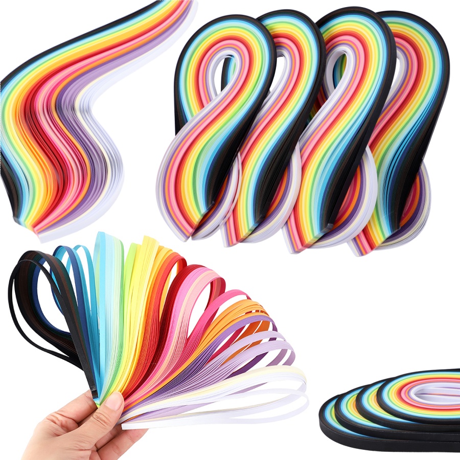 Quilling Paper Strips - 260pcs 레인보우 컬러 종이 Quilling 스트립