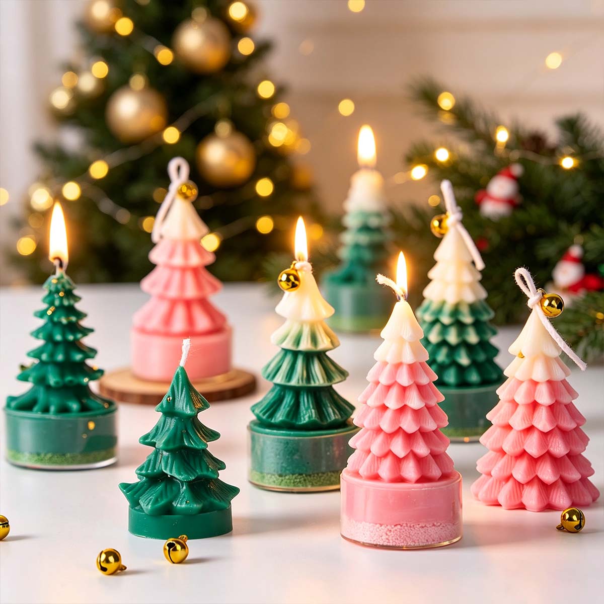 Art And Craft For Xmas - 3D 크리스마스 트리 실리콘 캔들 몰드