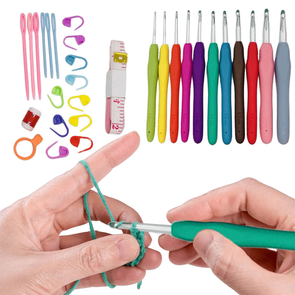 Crochet Hook Set - 크로셰 바늘 세트 알루미늄 크로셰 바늘