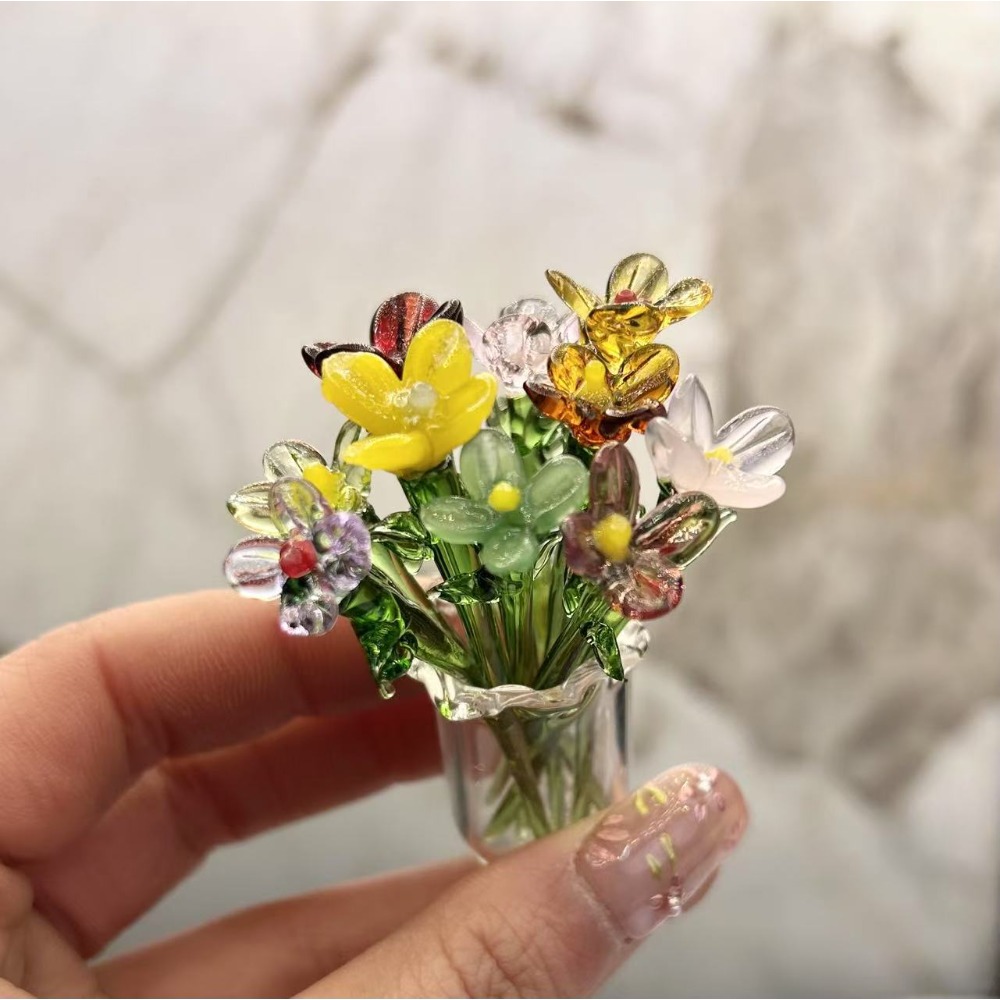 1 PC 수제 유리 꽃다발 미니 장식 조각 예술 공예  - Art Craft Furniture 리뷰 및 가격