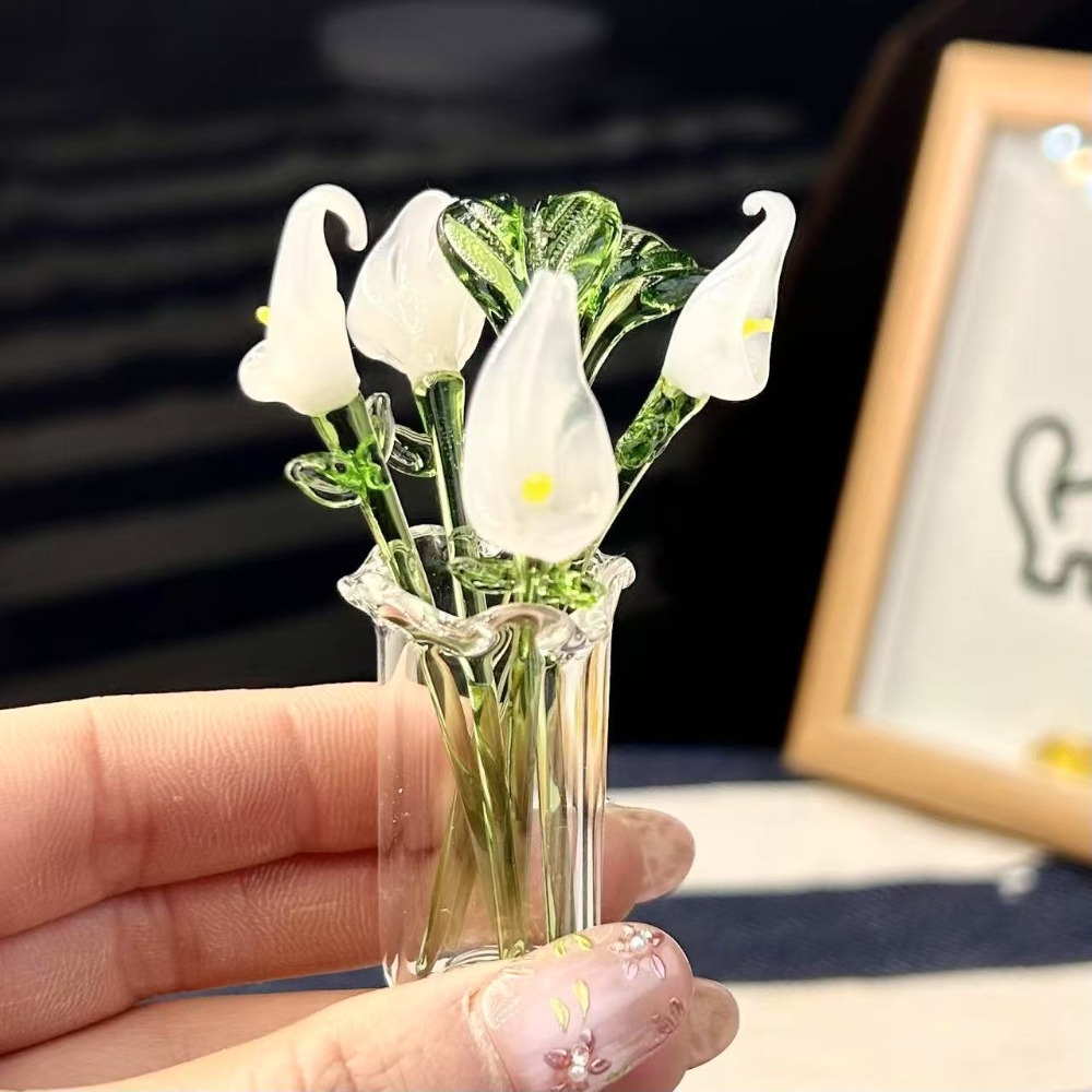 1 PC 수제 유리 꽃다발 미니 장식 조각 예술 공예  - Art Craft Furniture 리뷰 및 가격