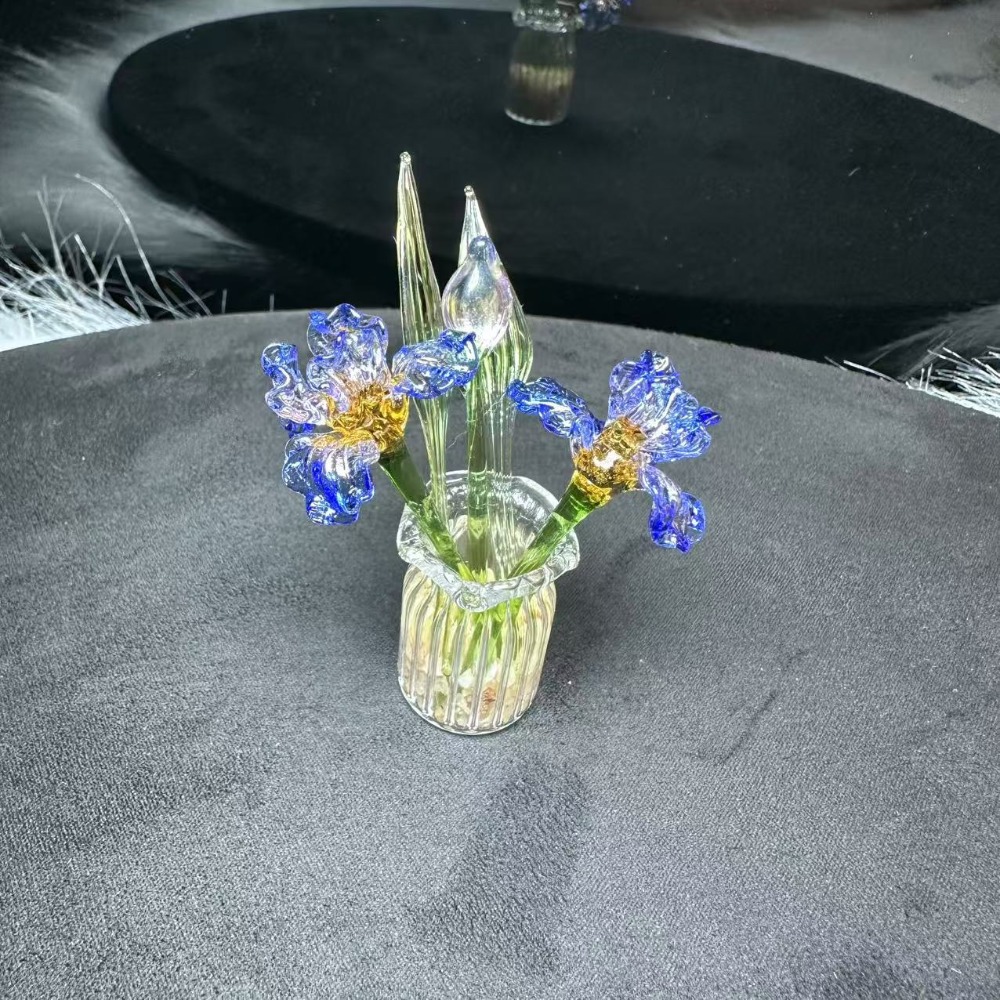1 PC 수제 유리 꽃다발 미니 장식 조각 예술 공예  - Art Craft Furniture 리뷰 및 가격