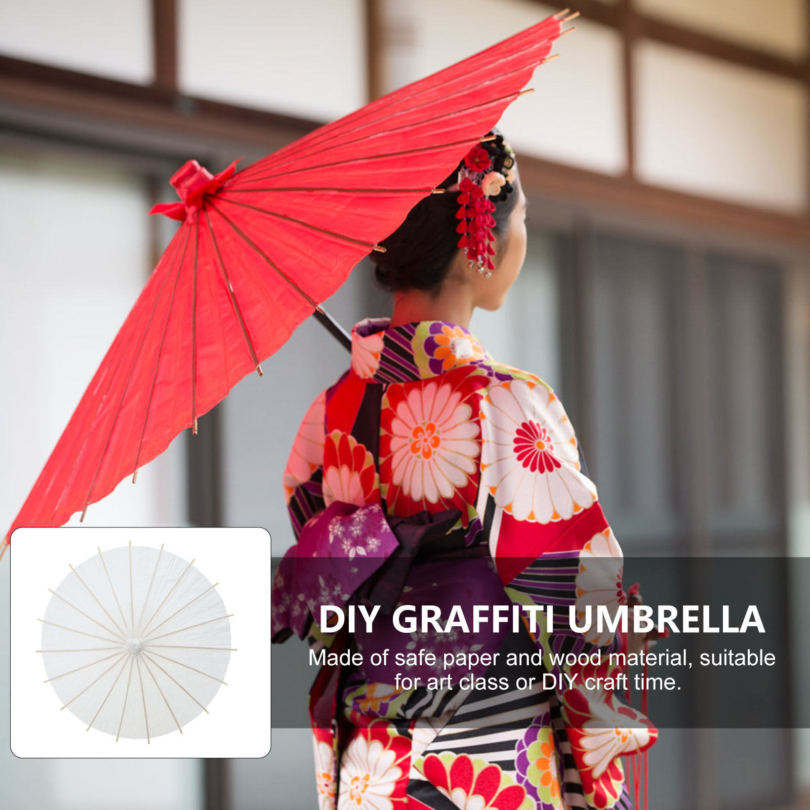 2개 세트 미완성 DIY 유화용 종이 빈 우산 페인팅  - Art Craft Class 리뷰 및 가격