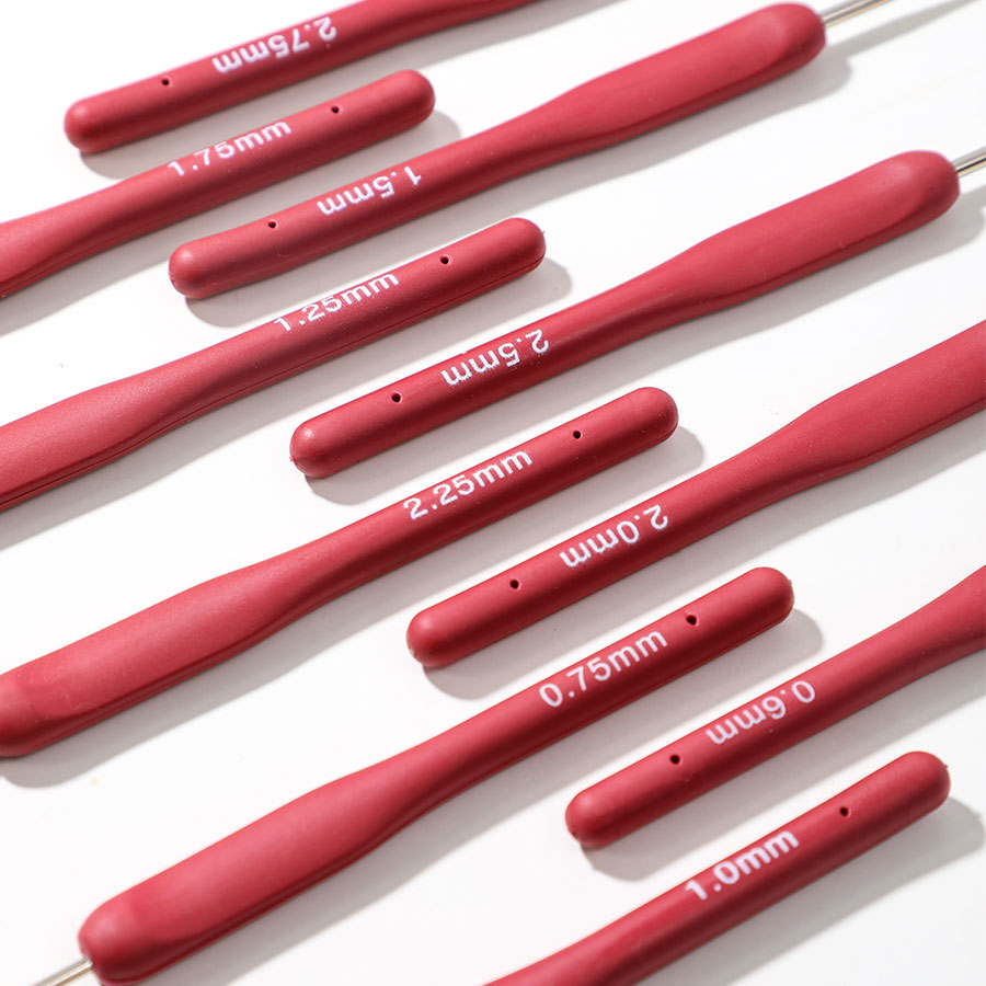 10pcs 레드 크로 셰 뜨개질 세트 키트 실리콘 핸들 - Crochet Hook Set 리뷰 및 가격