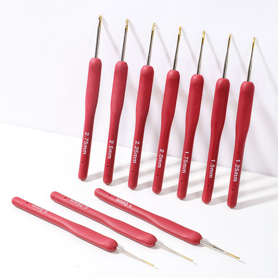 10pcs 레드 크로 셰 뜨개질 세트 키트 실리콘 핸들 - Crochet Hook Set 리뷰 및 가격