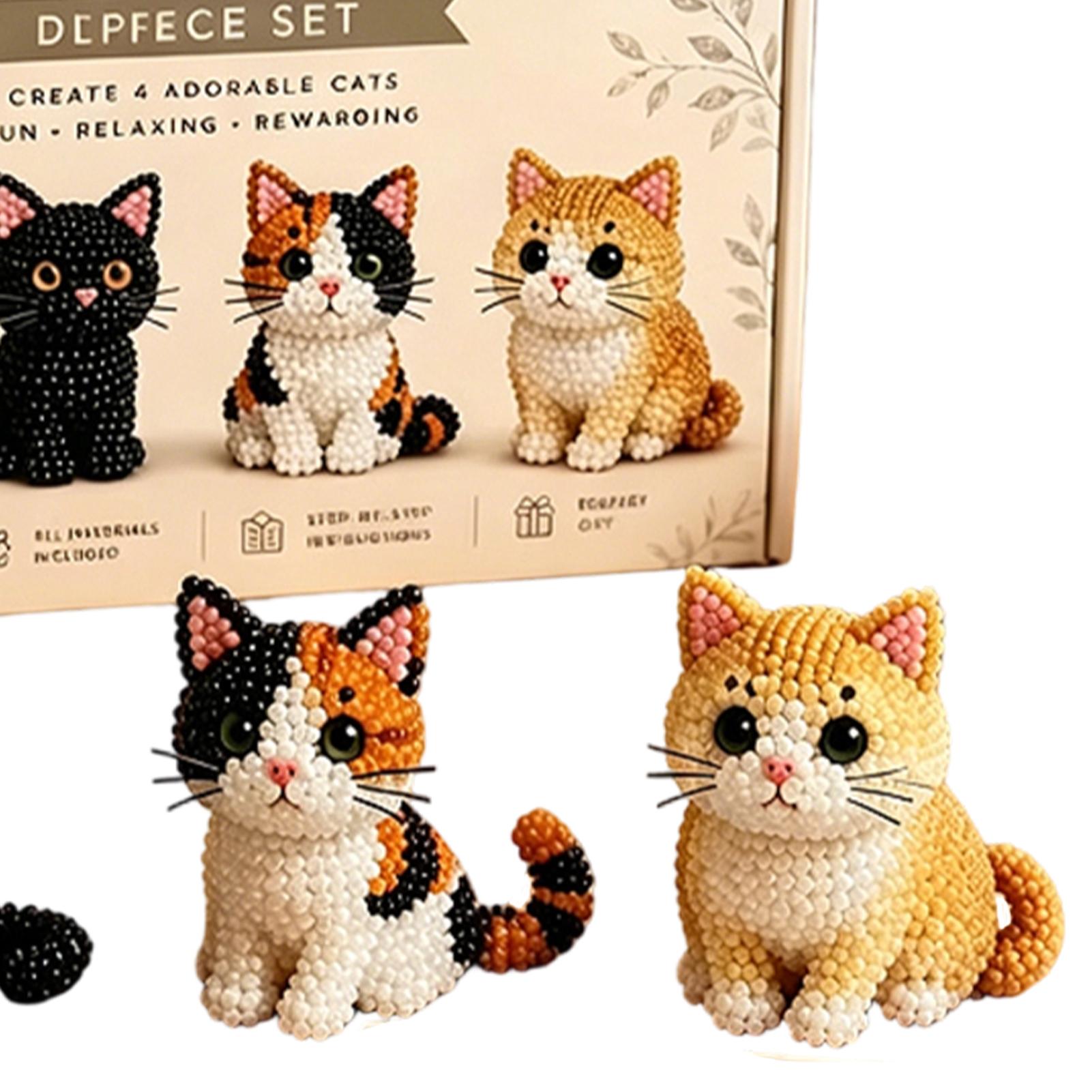 DIY 동물 비즈 공예 키트 귀여운 3D 고양이 비즈  - Art Craft Class 리뷰 및 가격