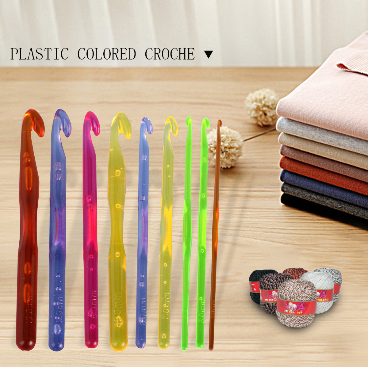 9개의 다채로운 색상의 플라스틱 크로셰 바늘 세트, 다 - Crochet Hook Set 리뷰 및 가격