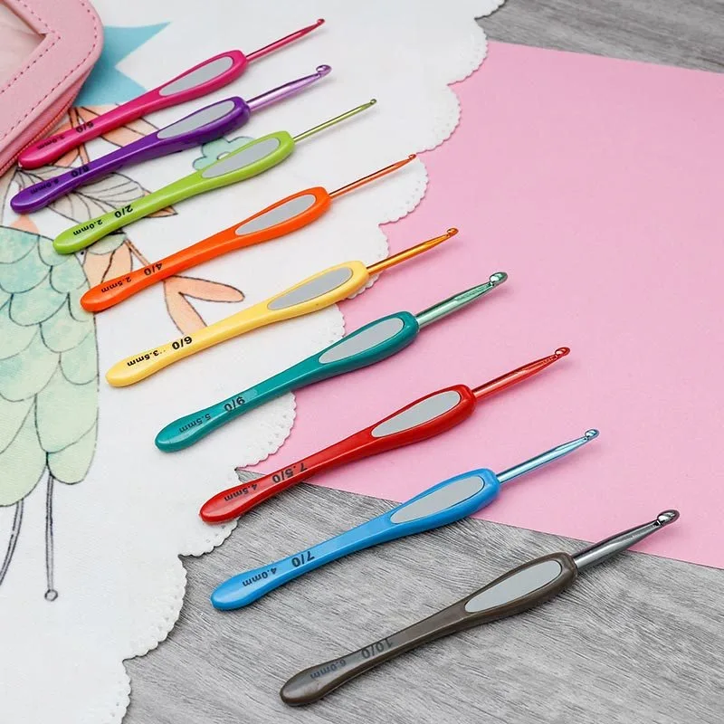 컬러 소프트 핸들 크로 셰 뜨개질 도구 세트 손 뜨개질 - Crochet Hook Set 리뷰 및 가격
