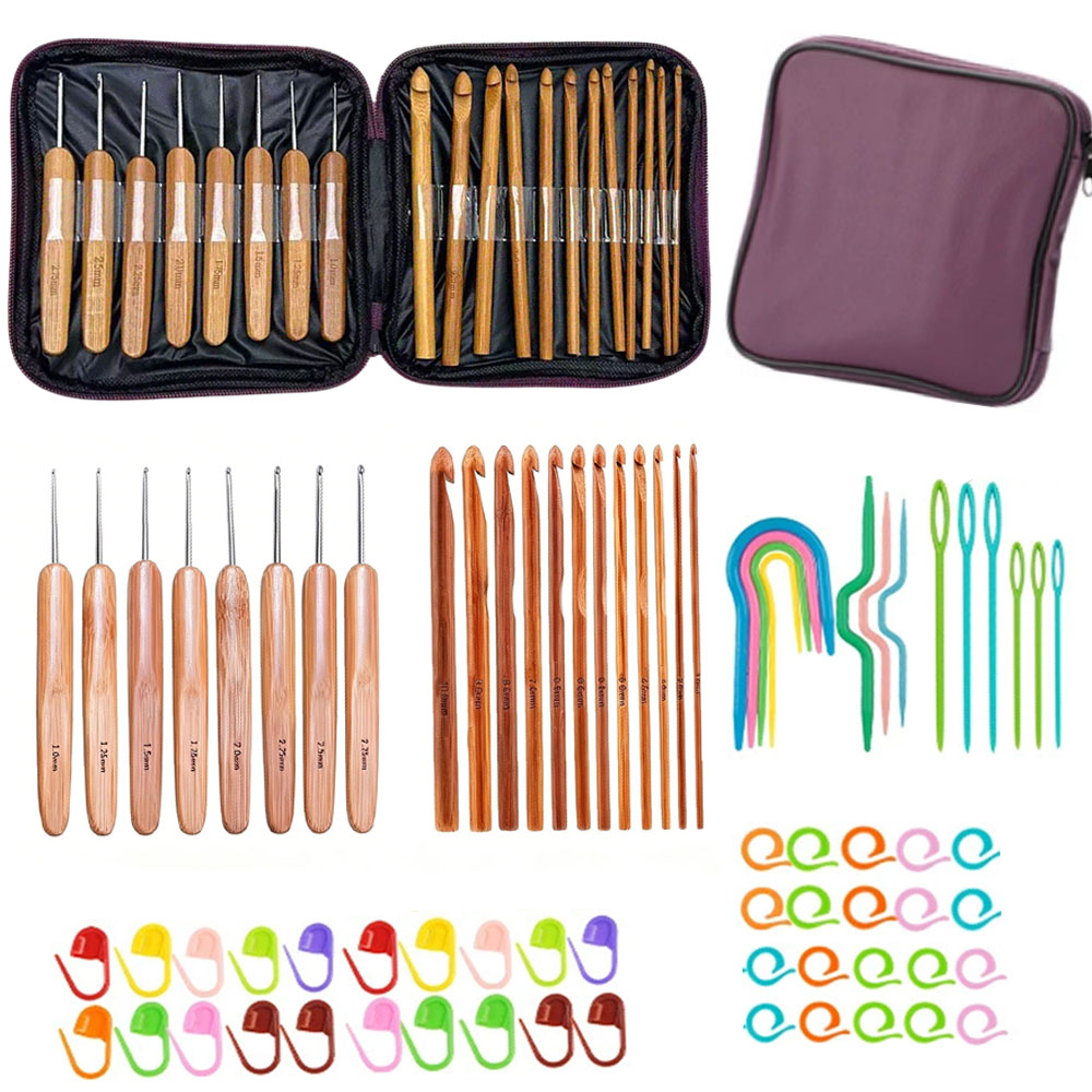 74개 대나무 코바늘 세트, 휴대용 보관 가방이 포함된 - Art Craft Materials 리뷰 및 가격