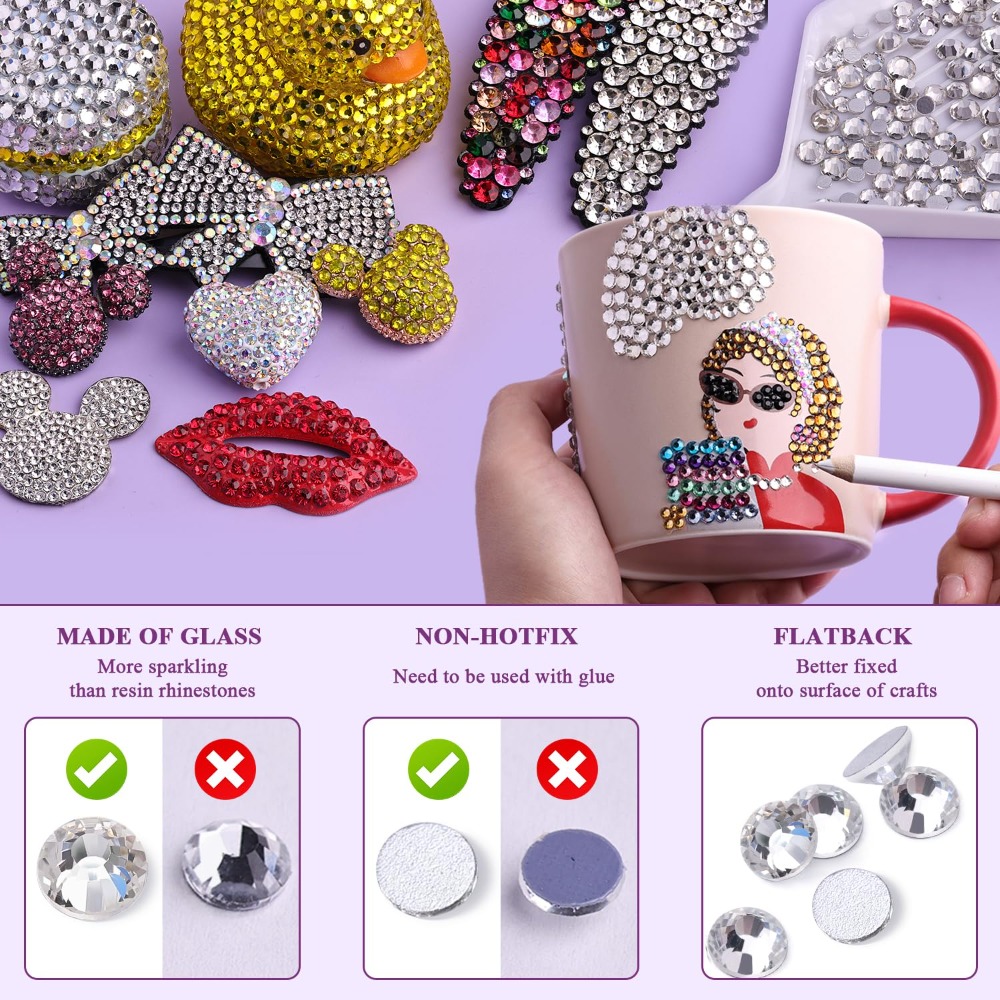 2000개 투명 SS20 5mm 플랫백 라인스톤 유리  - Art Craft Accessories 리뷰 및 가격