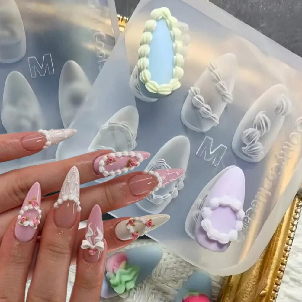 1개 3D 프렌치 크림 네일 아트 실리콘 몰드 엠보싱  - Art Craft Template 리뷰 및 가격