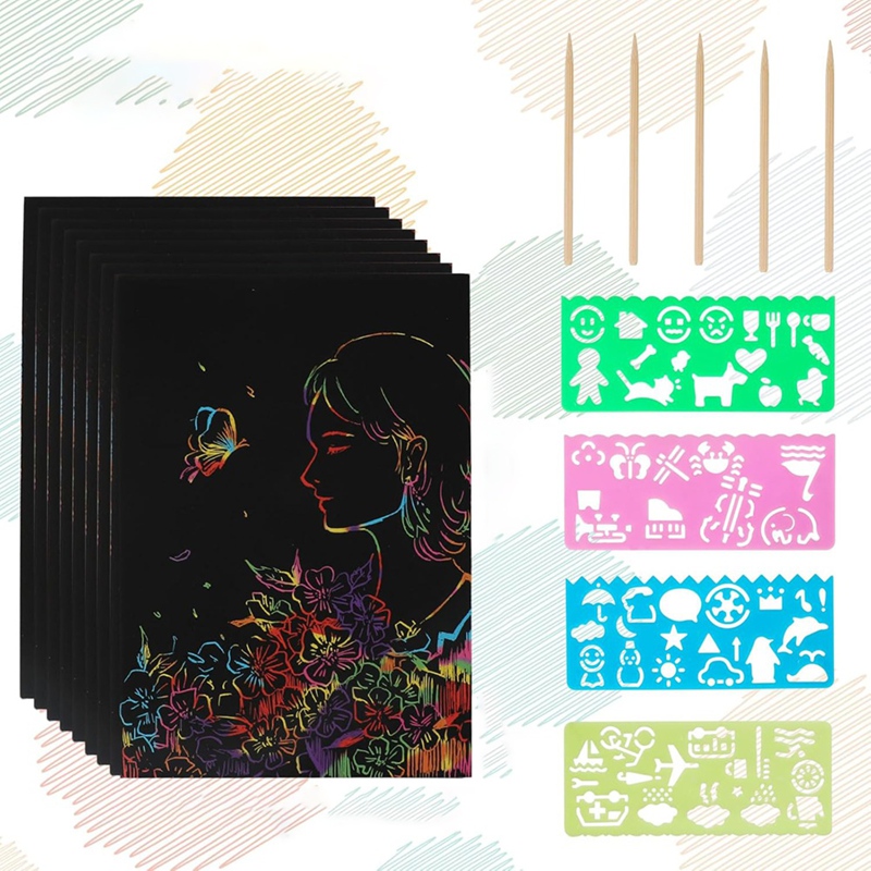 스크래치 페이퍼 아트 세트, 파티 선물용 블랙 공예 키 - Art Craft Game 리뷰 및 가격