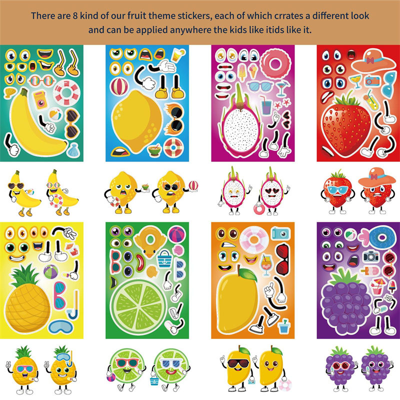 6-24 시트 나만의 과일 스티커 만들기 만화 여름 하 - Art Craft 4 Years Old 리뷰 및 가격