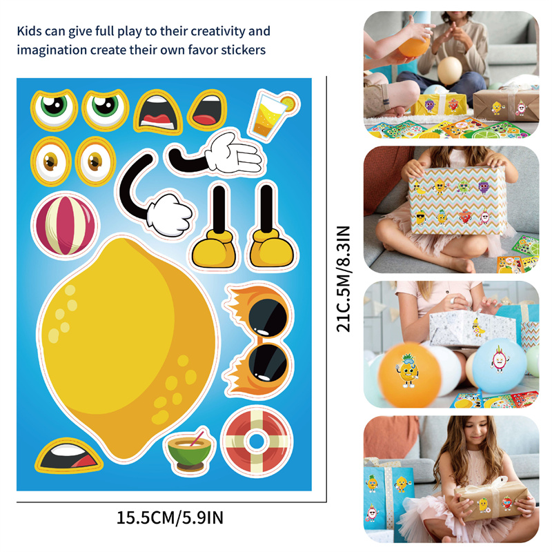 6-24 시트 나만의 과일 스티커 만들기 만화 여름 하 - Art Craft 4 Years Old 리뷰 및 가격