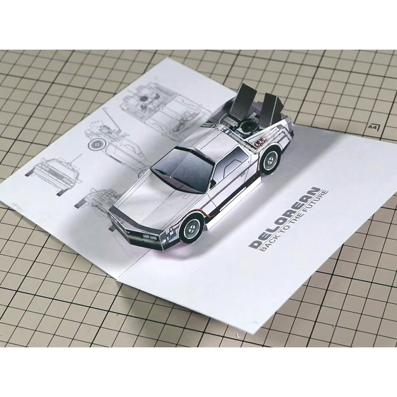 미래로 돌아 가기 팝업 카드 DMC-12 자동차 수제  - Art Craft Cardboard 리뷰 및 가격
