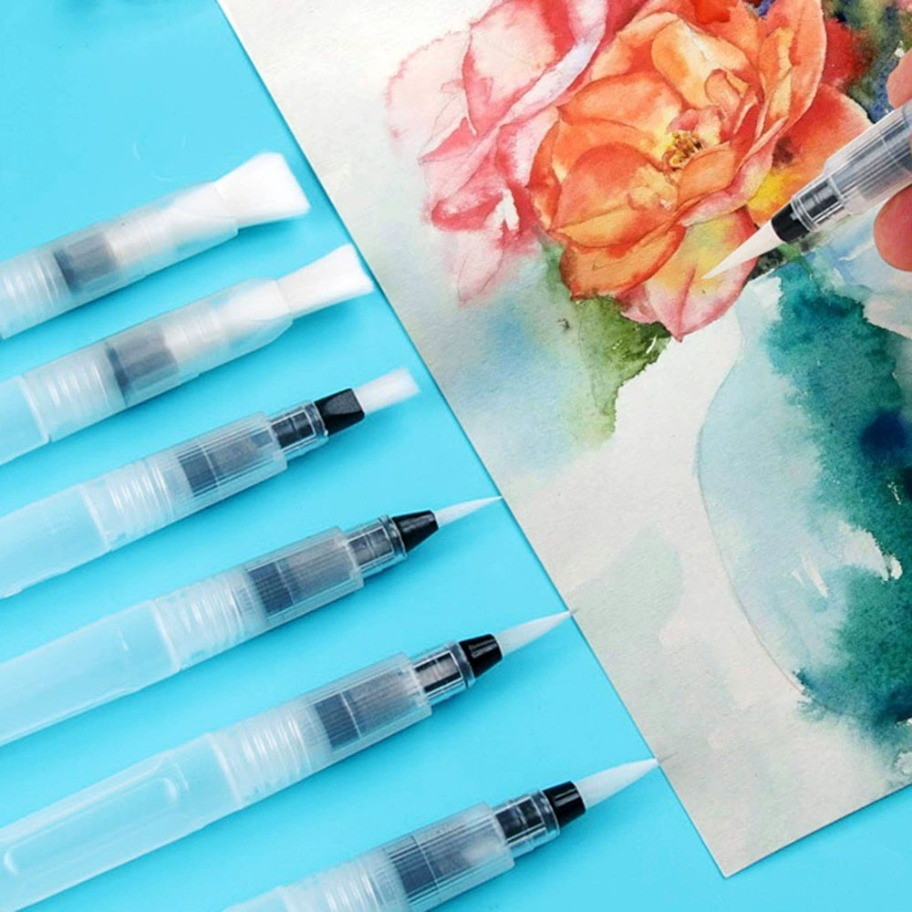 6 개/대 물감 서예 드로잉 그림 일러스트 펜 사무용  - Watercolor Brush Pen 리뷰 및 가격