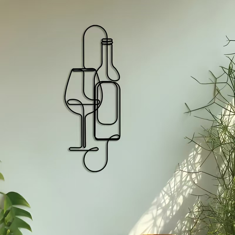 금속 철제 예술 공예품, 라인 아트 와인잔 장식, 가정 - Art Craft Room 리뷰 및 가격