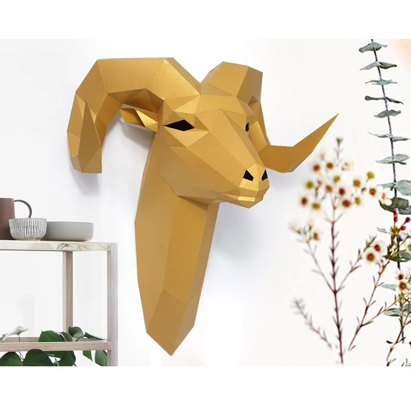 빅혼 야생 양 동물 벽 장식, 홈 아트 장식 종이 모델 - Art Craft Cardboard 리뷰 및 가격