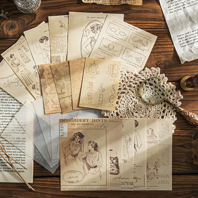 빈티지 스크랩북킹 공예용 종이 키트, 레트로 다양한 패 - Art Craft Journals 리뷰 및 가격