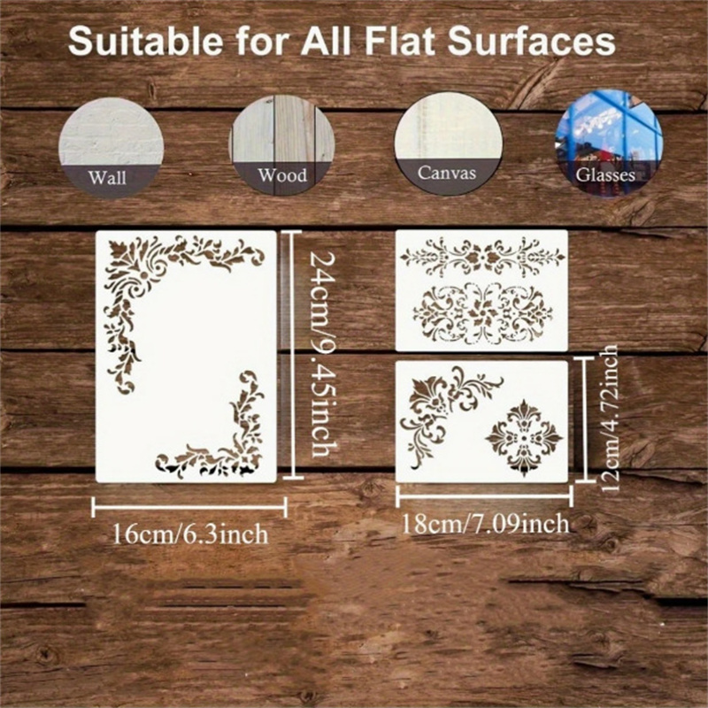 6종 꽃무늬 코너 스텐실 페인팅 템플릿 빈티지 다마스크 - Art Craft Template 리뷰 및 가격