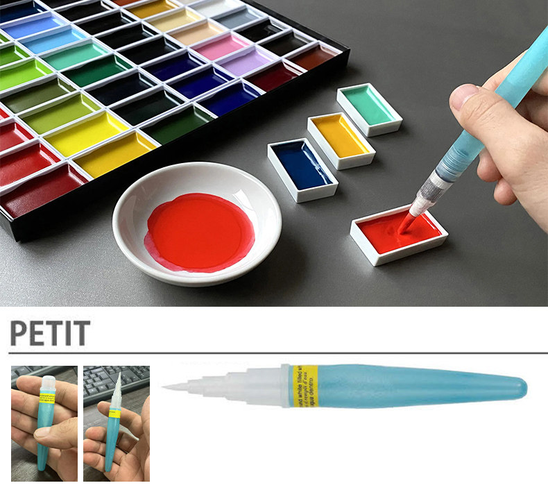 일본산 쿠레타케 만년필 수채화 브러쉬, 물 저장 브러쉬 - Watercolor Brush Pen 리뷰 및 가격