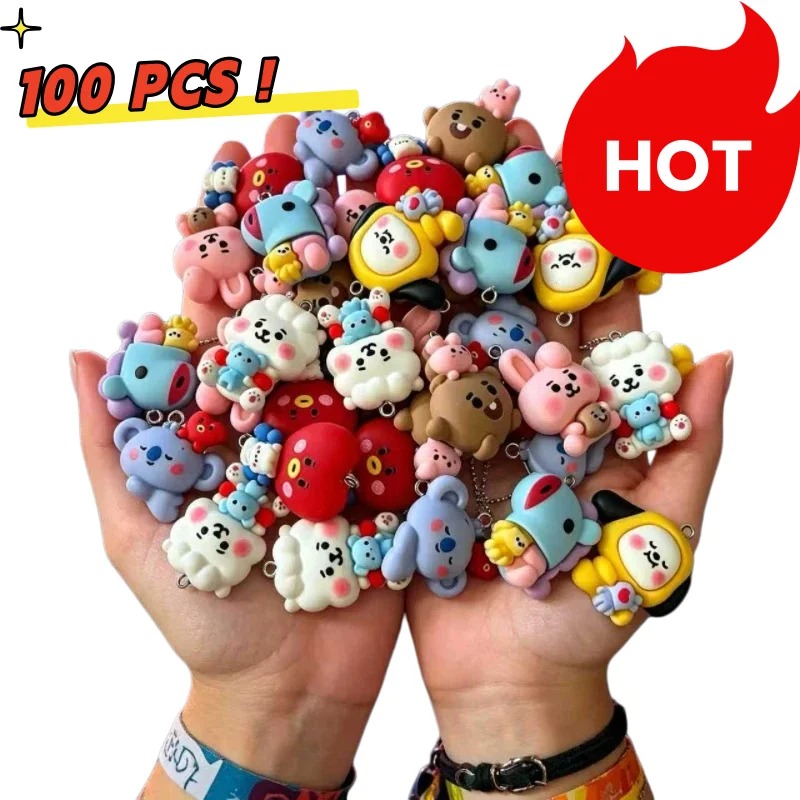 7pcs BT21 수지 만화 참 DIY 액세서리 공예  - Art Craft Materials 리뷰 및 가격