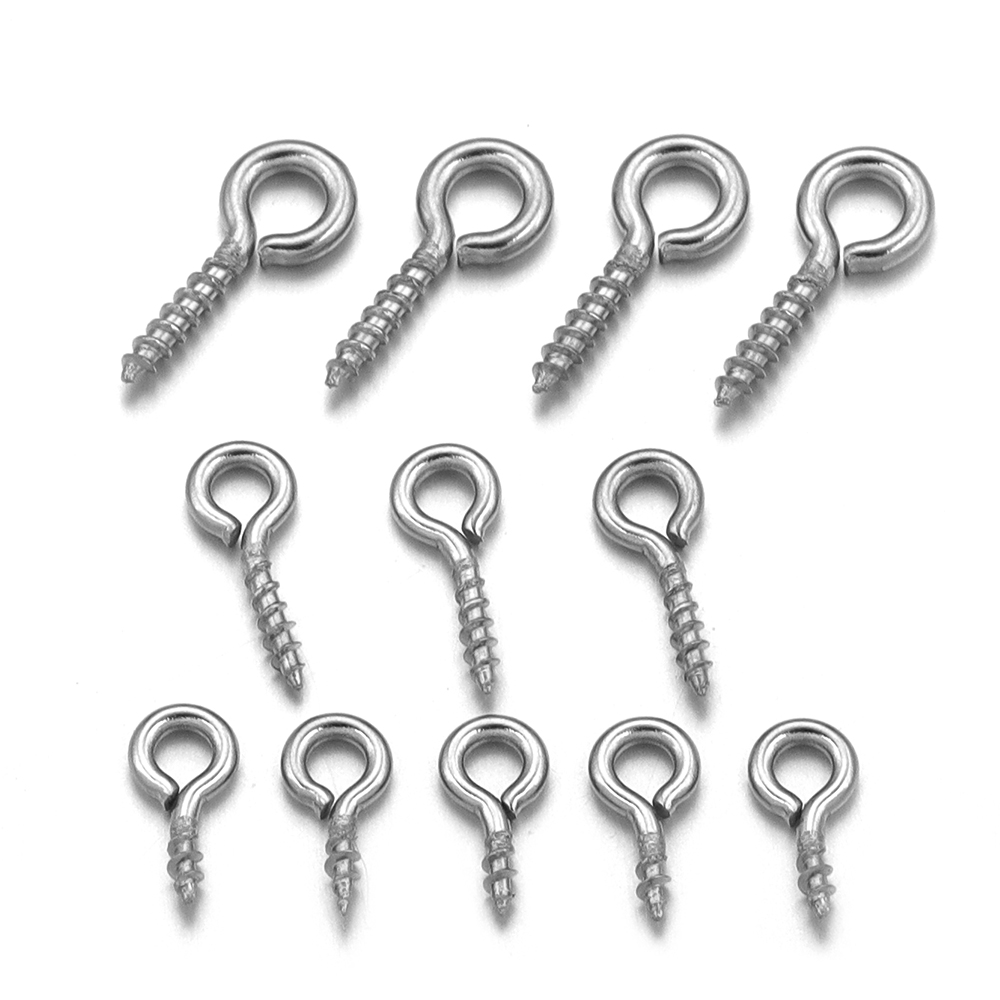 100 개/몫 스테인레스 스틸 미니 스크류 아이 핀 펜 - Art Craft Accessories 리뷰 및 가격