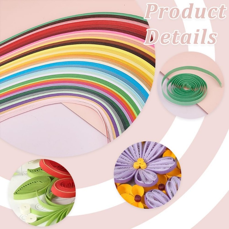 퀼링 종이 스텐실, 36 색 360 스트립, 꽃/새 패 - Quilling Paper Strips 리뷰 및 가격