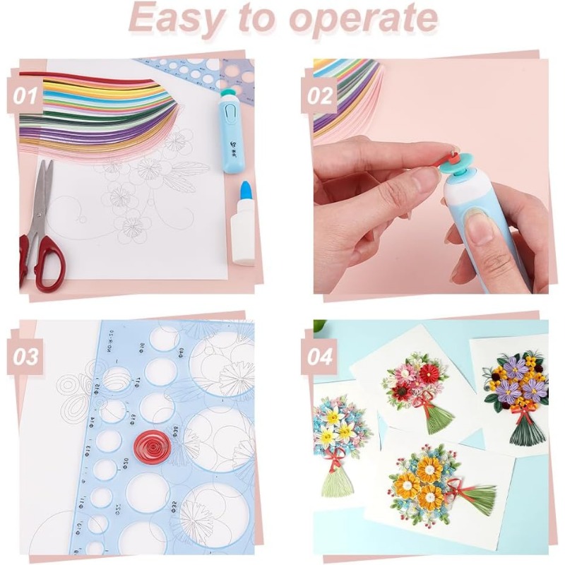 퀼링 종이 스텐실, 36 색 360 스트립, 꽃/새 패 - Quilling Paper Strips 리뷰 및 가격