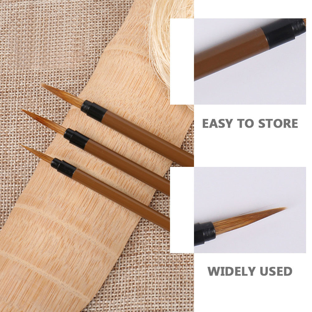 3Pcs 늑대 머리카락 라인 드로잉 펜 나무 손잡이 인 - Watercolor Brush Pen 리뷰 및 가격