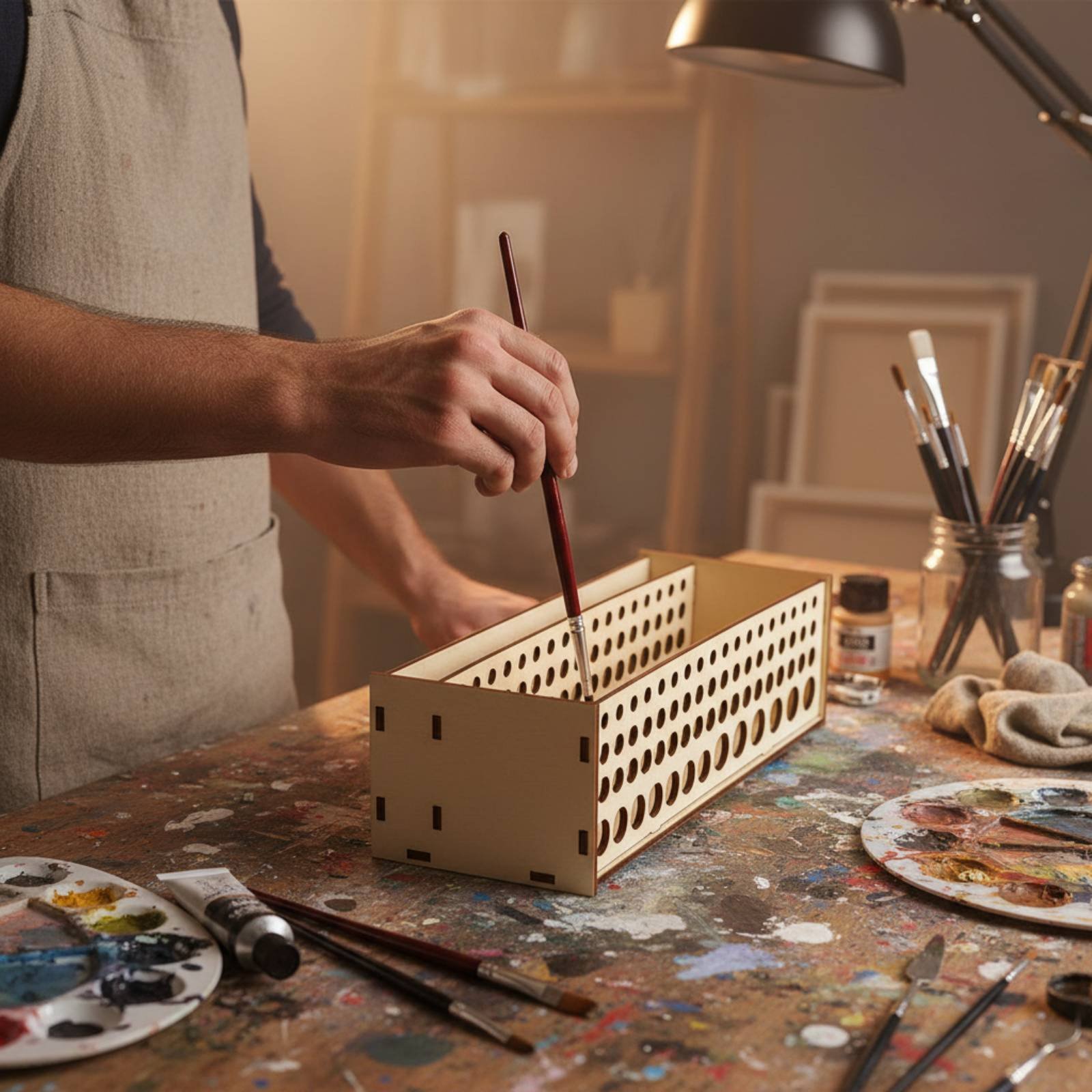 페인트 브러시 랙 67홀 나무 브러시 스탠드 페인트 브 - Art Craft Room 리뷰 및 가격
