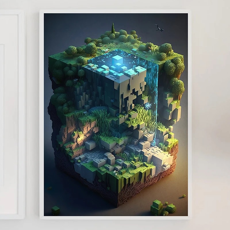 M-Minecraft 포스터 광산 게임 픽셀 공예 풍경 - Art Craft Game 리뷰 및 가격