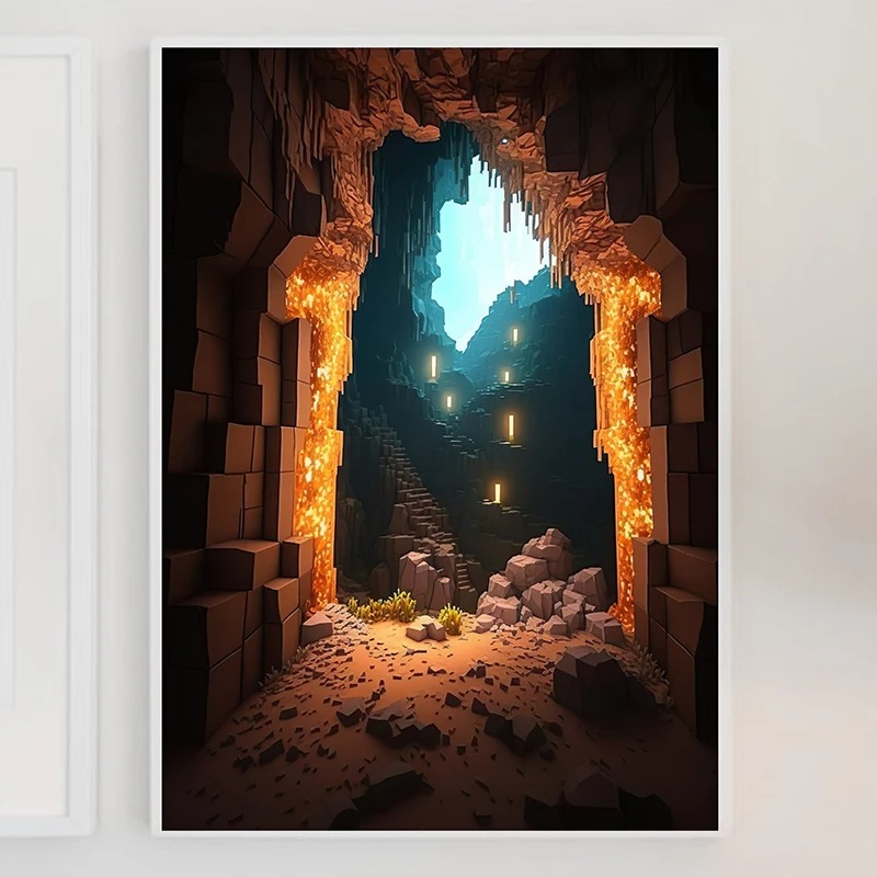 M-Minecraft 포스터 광산 게임 픽셀 공예 풍경 - Art Craft Game 리뷰 및 가격