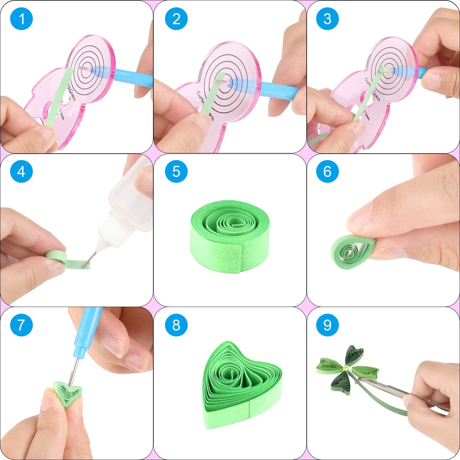 종이 퀼링 세트 18 가지 도구 및 900 스트립 종이 - Quilling Paper Strips 리뷰 및 가격