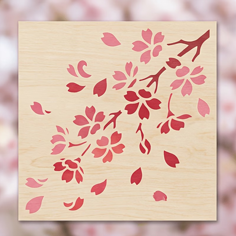 4PCS 일본 벚꽃 스텐실 재사용 가능한 DIY 템플릿 - Art Craft Template 리뷰 및 가격