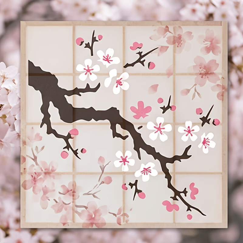 4PCS 일본 벚꽃 스텐실 재사용 가능한 DIY 템플릿 - Art Craft Template 리뷰 및 가격