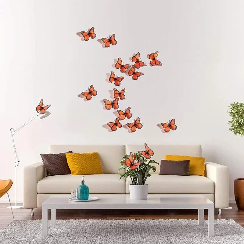 새로운 10Pcs 3D 모나크 나비 장식 스티커 가짜  - Art Craft Furniture 리뷰 및 가격