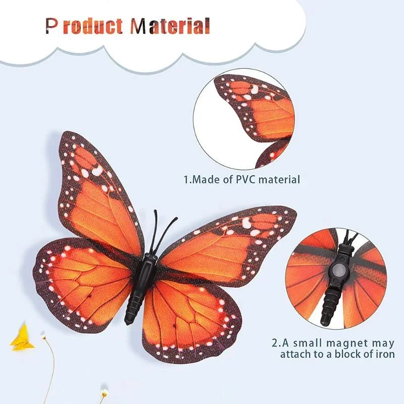 새로운 10Pcs 3D 모나크 나비 장식 스티커 가짜  - Art Craft Furniture 리뷰 및 가격