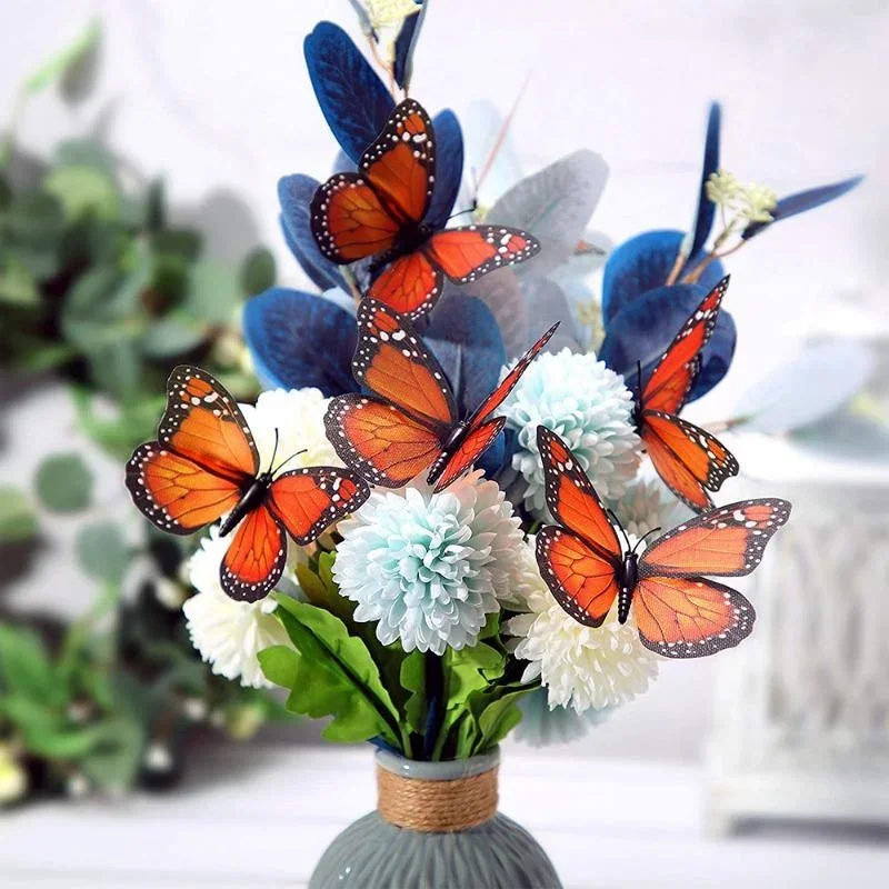 새로운 10Pcs 3D 모나크 나비 장식 스티커 가짜  - Art Craft Furniture 리뷰 및 가격