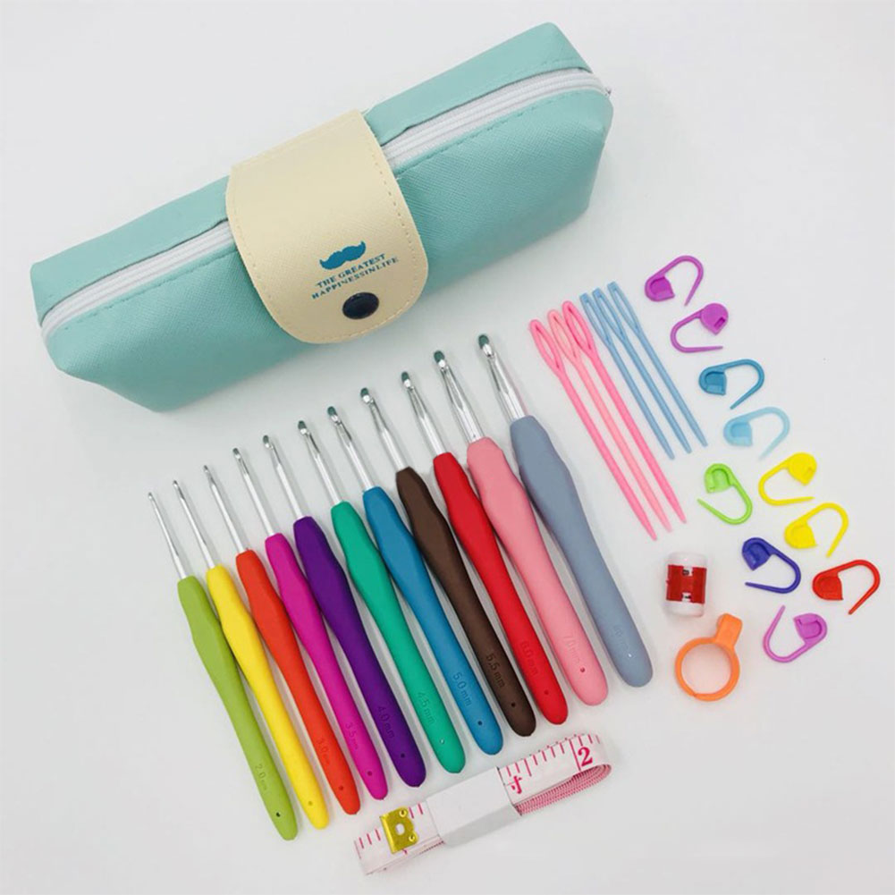 11PCS 다채로운 고무 손잡이 뜨개질 바늘 키트, 바 - Crochet Hook Set 리뷰 및 가격